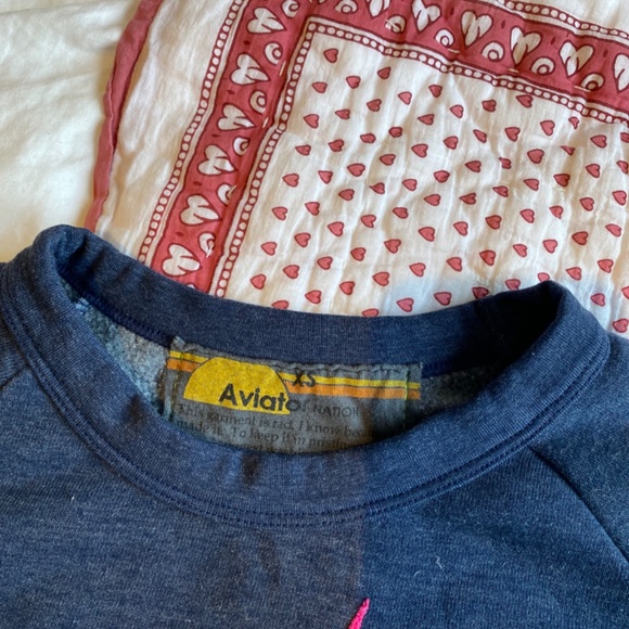 Aviator Nation - Bolt Stitch Chevron 5 Crew Sweatshirt in Heather Navy/Neon - Picture 4 of 4